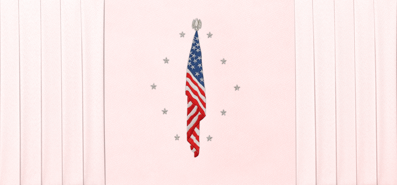 Flag At Rest Curtains Pink Faux